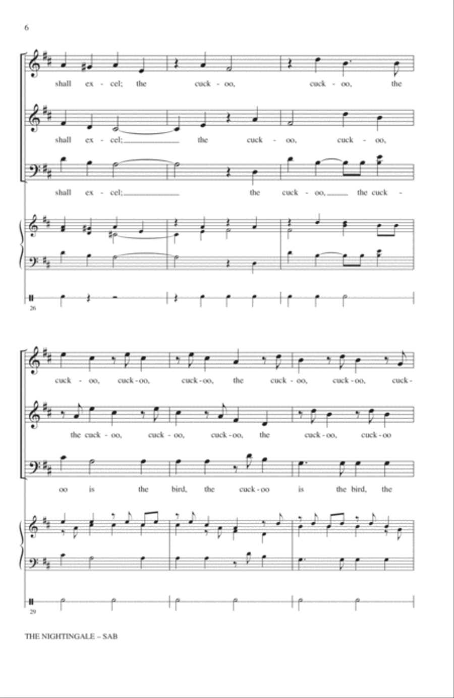 The Nightingale, The Organ Of Delight 3-Part scores gallery preview page 5