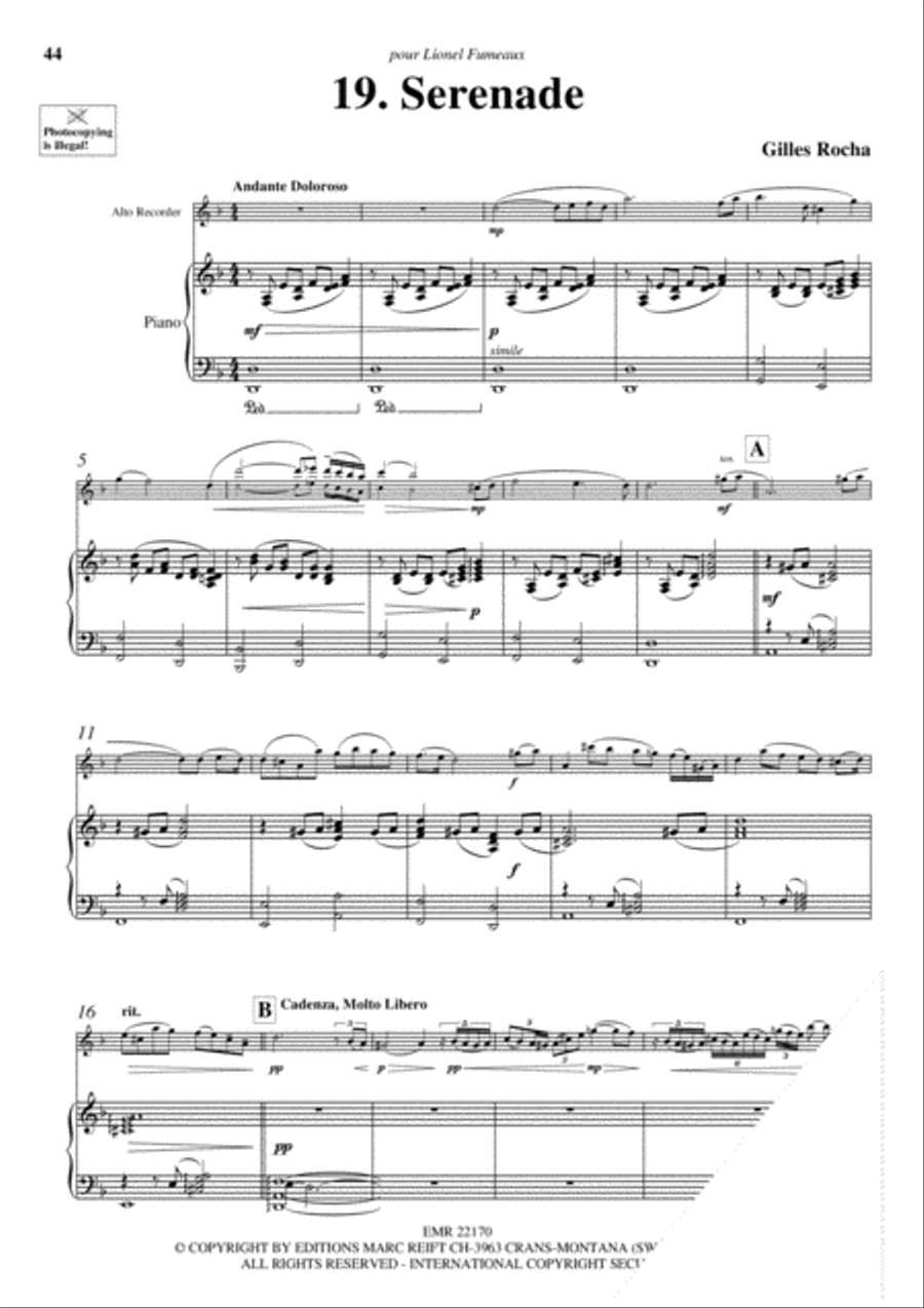 20 Greatest Slow Melodies Alto Recorder scores gallery preview page 21