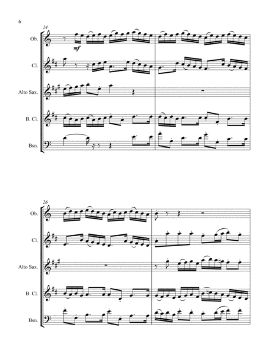 Orchestral Suite No. 1 for Reed Quintet Woodwind Quintet scores gallery preview page 6