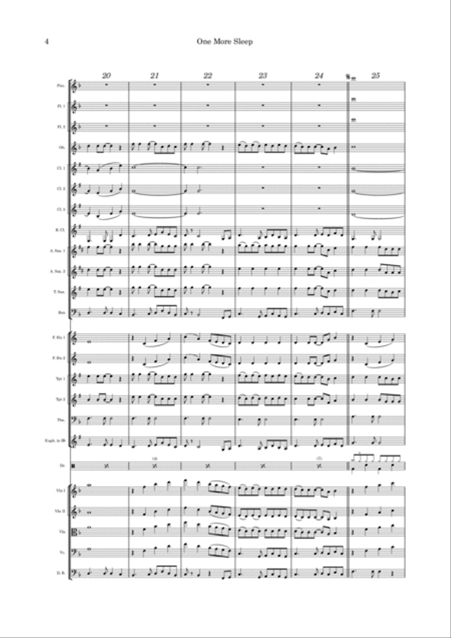 One More Sleep Full Orchestra scores gallery preview page 4