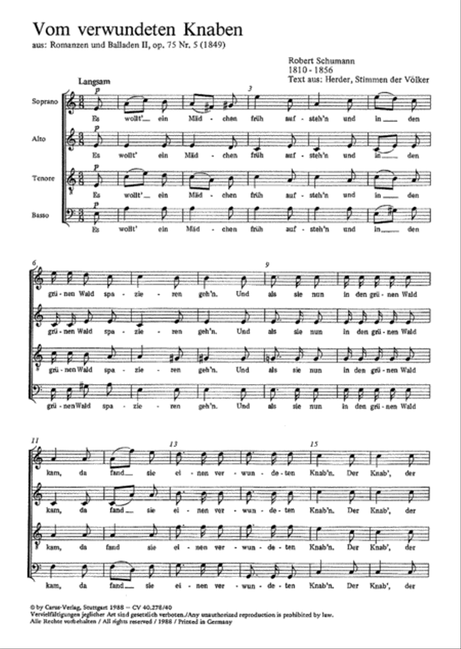 Vom verwundeten Knaben 4-Part scores gallery preview page 1