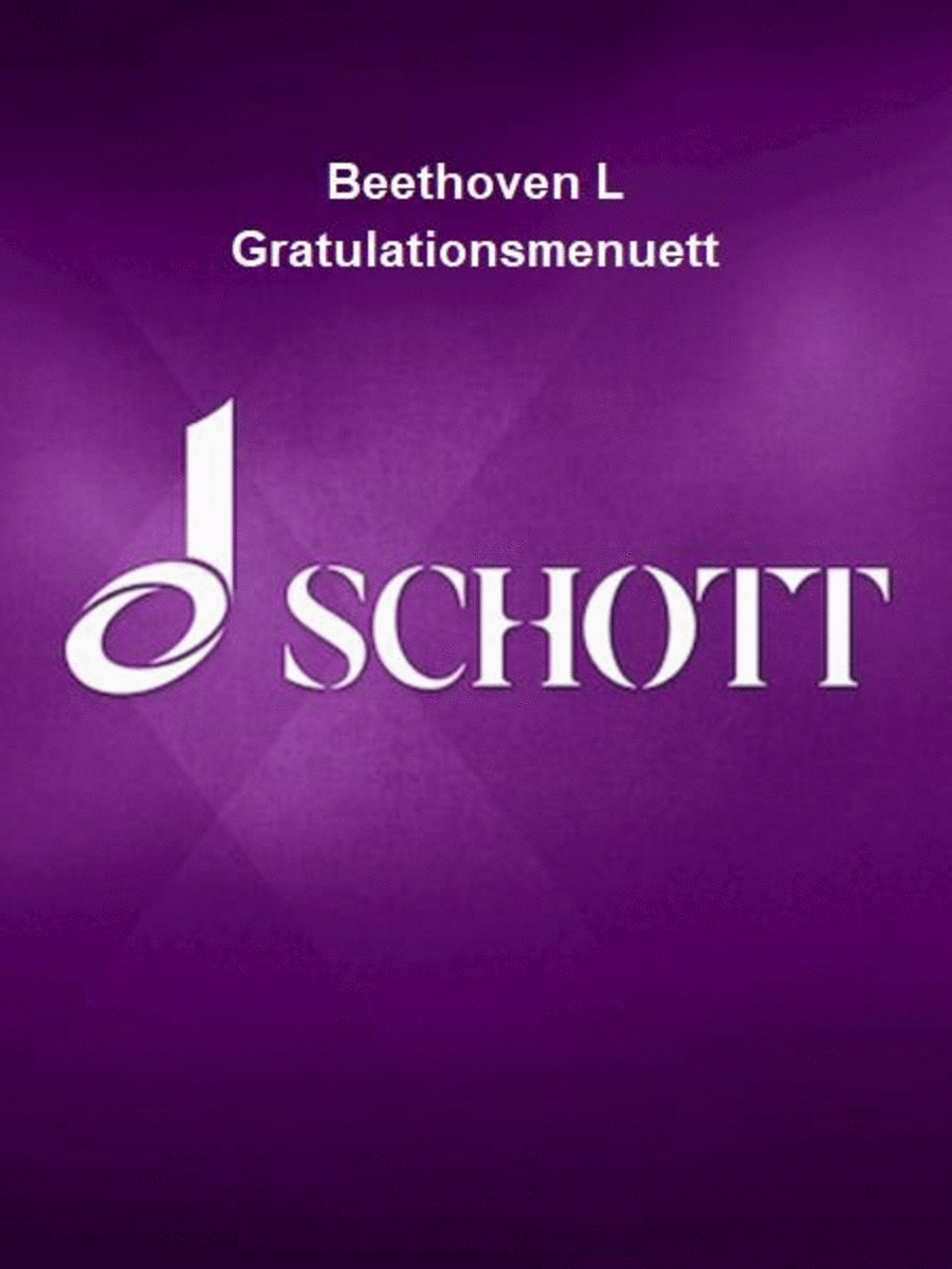Beethoven L Gratulationsmenuett