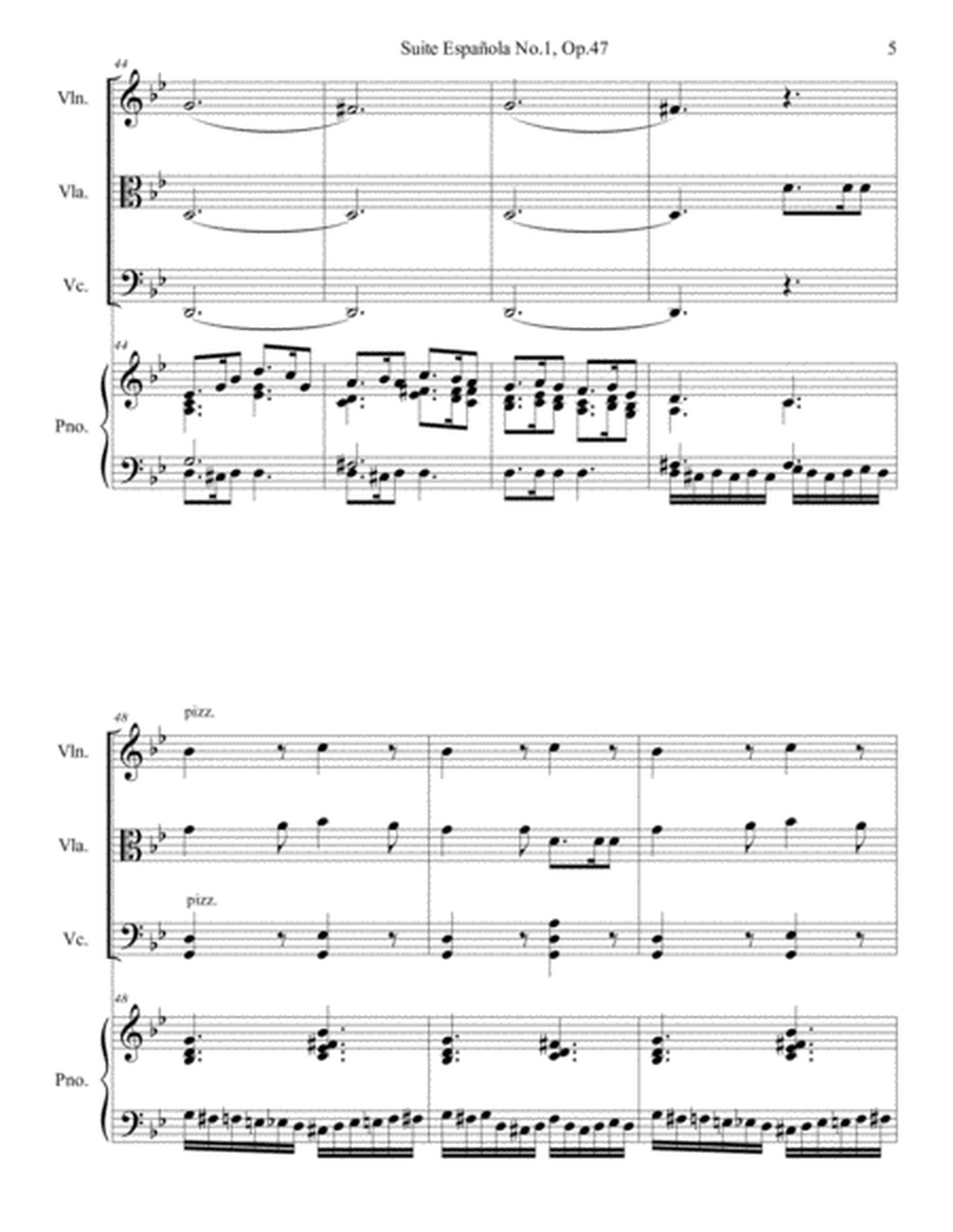 Isaac Albeniz - "Cataluna" arr. for piano quartet (score and parts)