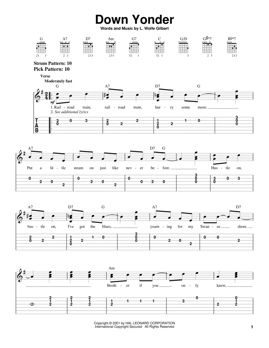 Down Yonder Electric Guitar scores gallery preview page 1