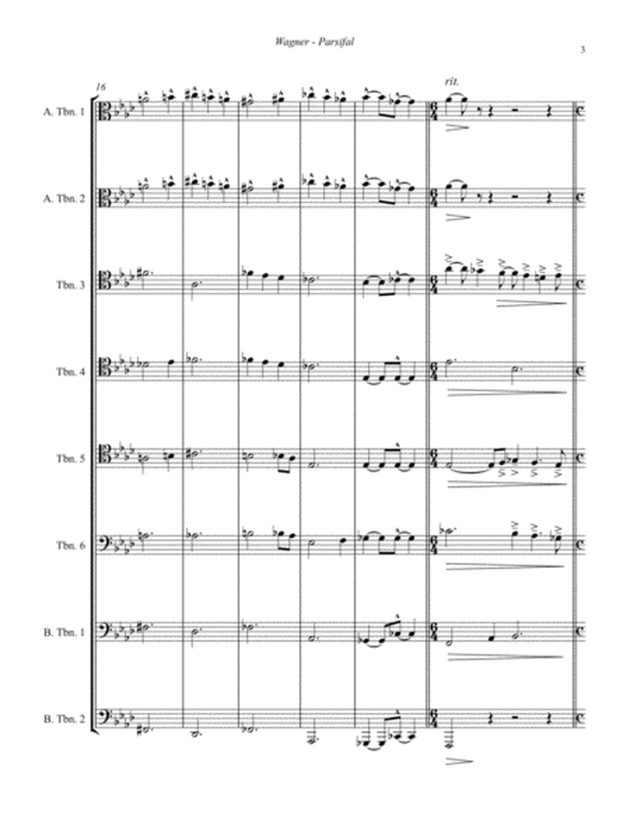 Parsifal Excerpt for 8-part Trombone Ensemble image number null