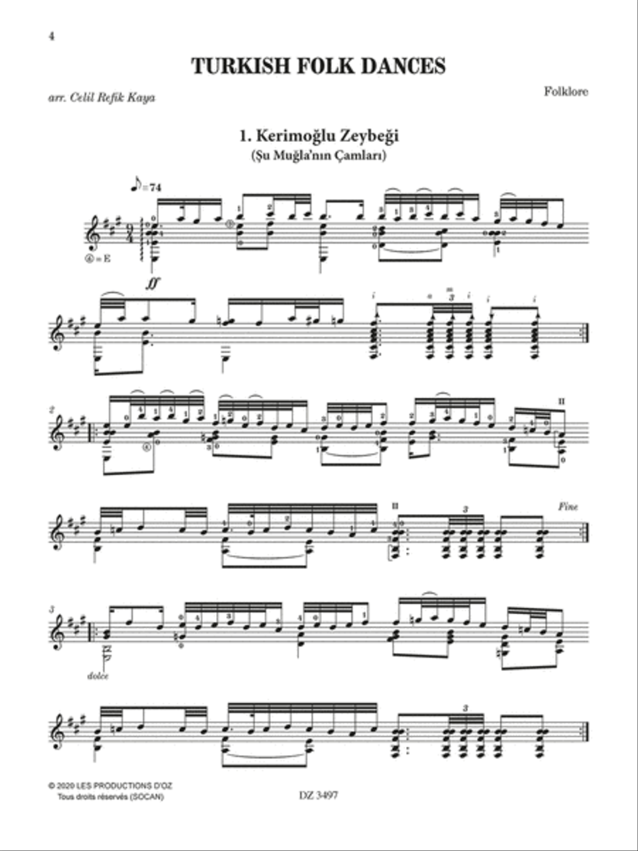 5 Turkish Folk Dances 5 Turkish Folk Dances Classical Guitar scores gallery preview page 2