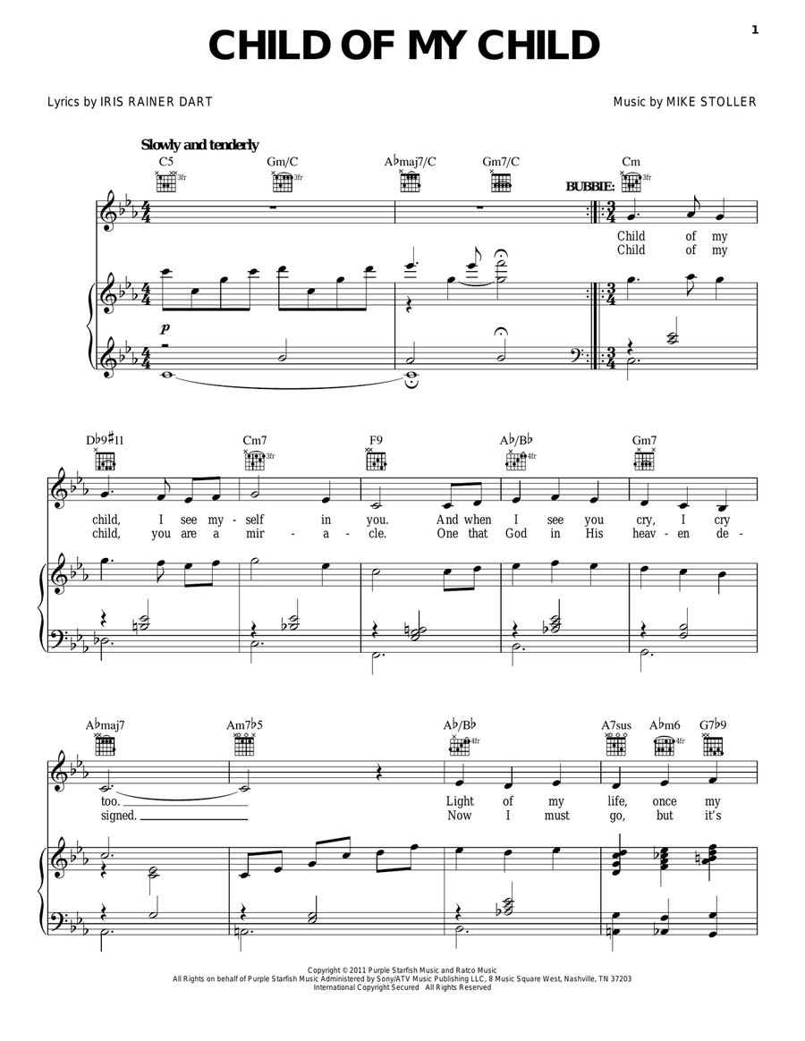 Child Of My Child Piano, Vocal, Guitar scores gallery preview page 1