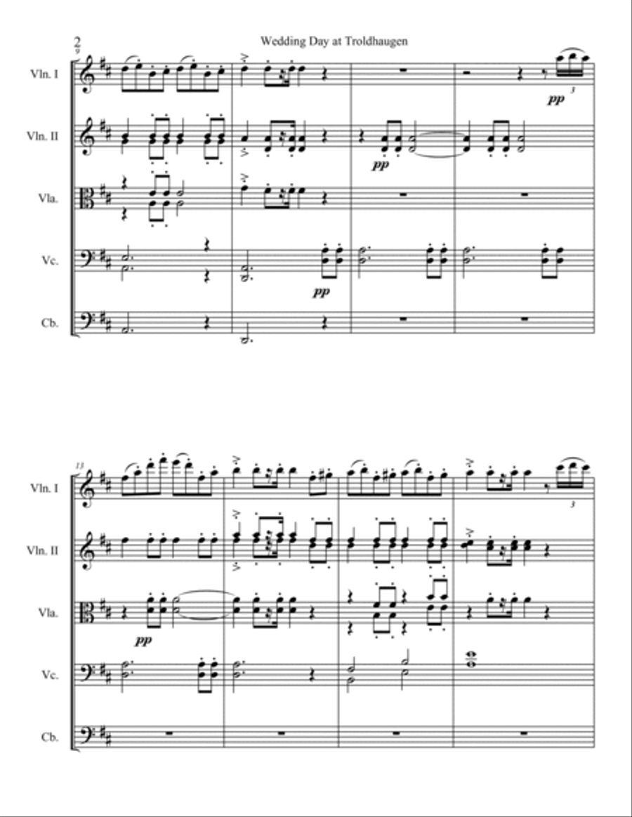 Wedding Day at Troldhaugen String Orchestra scores gallery preview page 2