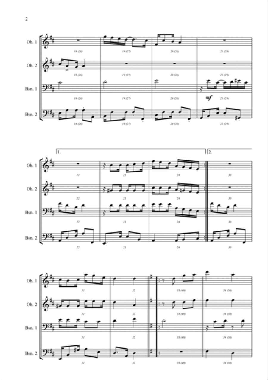 Two Brazilian dance Woodwind Quartet scores gallery preview page 2