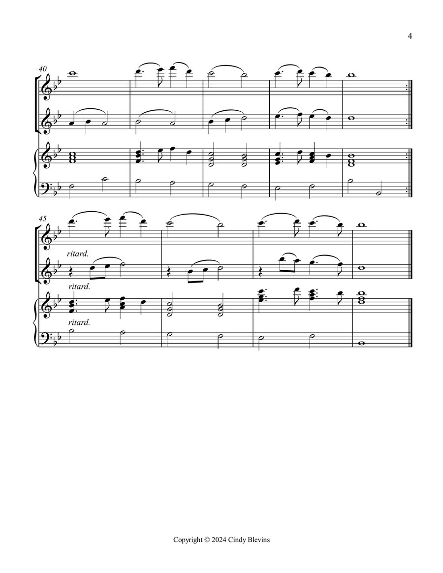 In the Bleak Midwinter, for Flute, Oboe and Piano Woodwind Duet scores gallery preview page 5