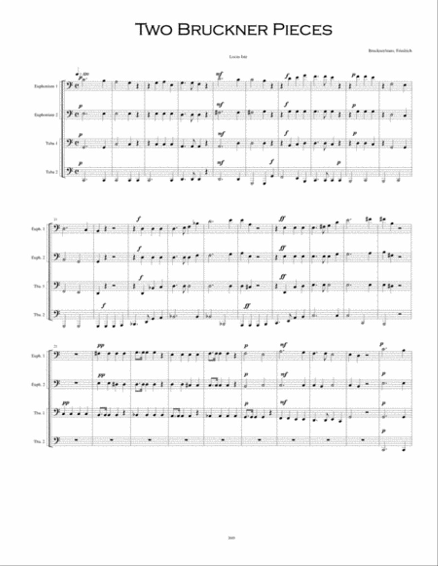 Two Bruckner Pieces Two Bruckner Pieces Brass Ensemble scores gallery preview page 1
