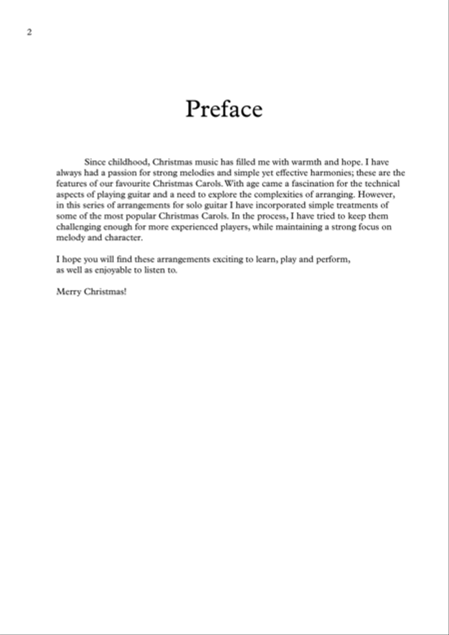 Christmas Music for Solo Guitar Acoustic Guitar scores gallery preview page 2