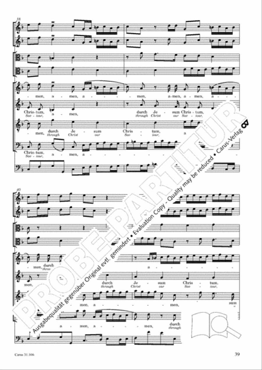 God's own time is the time appointed (Gottes Zeit ist die allerbeste Zeit) 4-Part scores gallery preview page 40