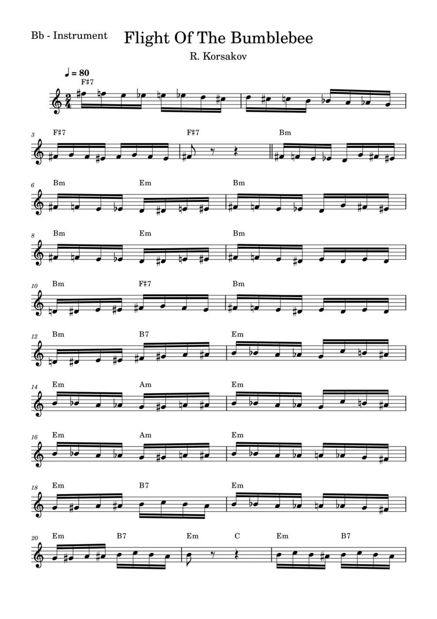 The Flight Of The Bumblebee B-Flat Trumpet scores gallery preview page 1