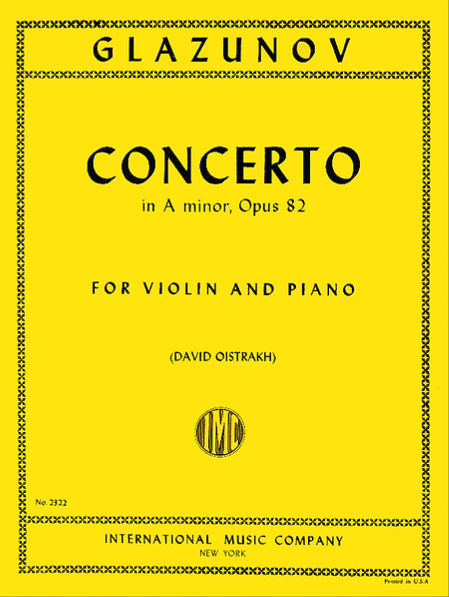 Book cover for Concerto in A minor, Op. 82