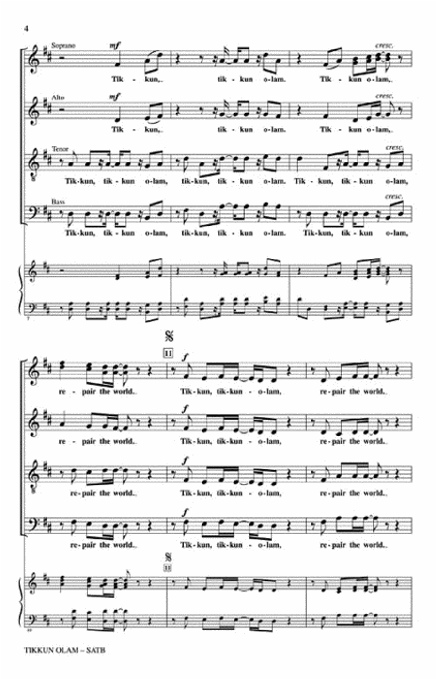 Tikkun Olam Tikkun Olam 4-Part scores gallery preview page 3