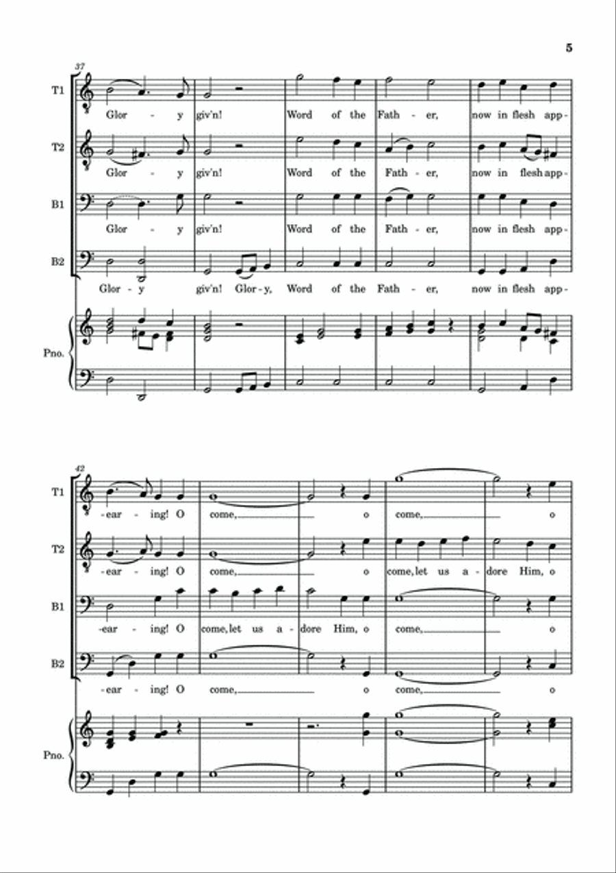 O Come All Ye Faithful - TTBB Choir with Piano accompaniment TTBB scores gallery preview page 6