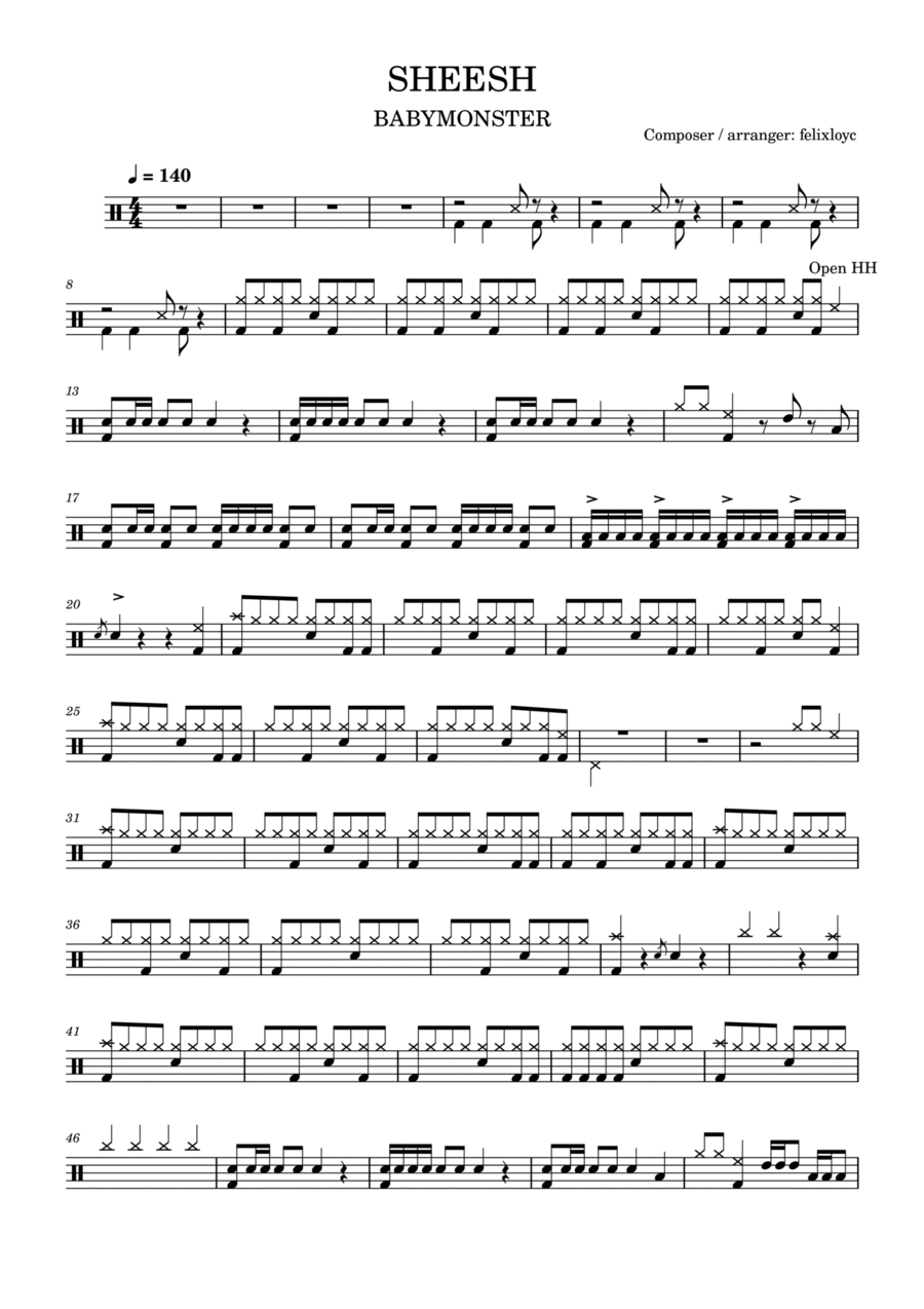 SHEESH SHEESH Drum Set scores gallery preview page 1