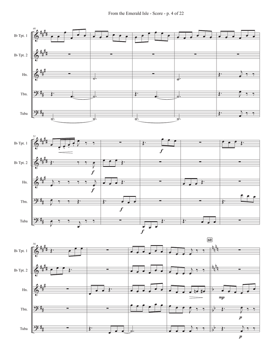 From The Emerald Isle - Full Score Brass Quintet scores gallery preview page 4