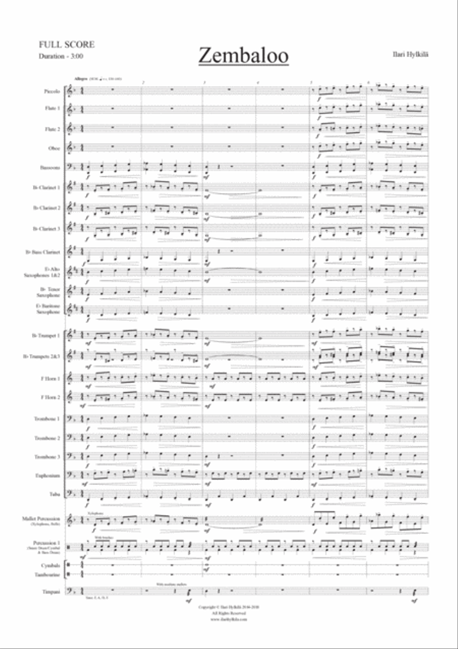 Zembaloo - Grade 3.5 - Ilari Hylkilä Concert Band scores gallery preview page 3