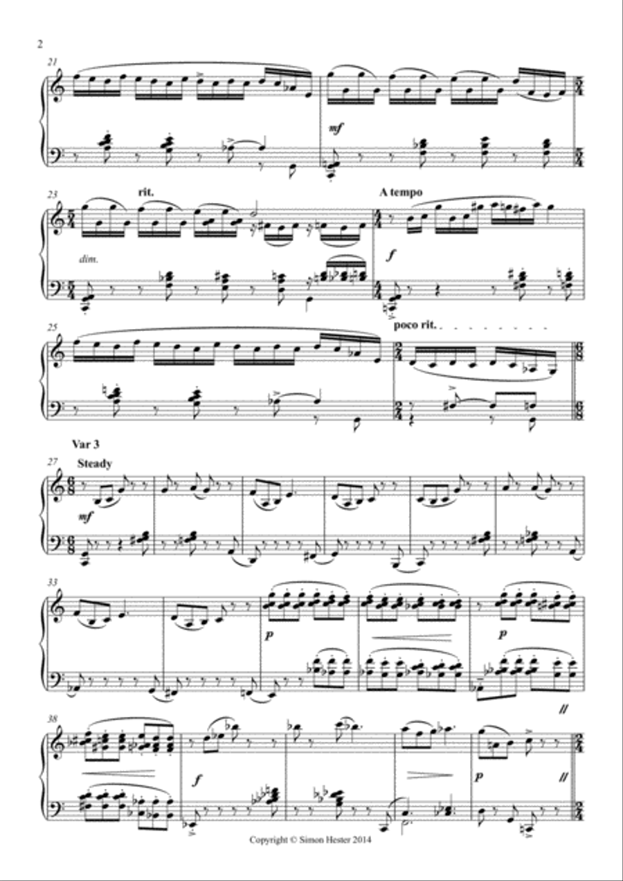 Twinkle Variations Piano Solo scores gallery preview page 2