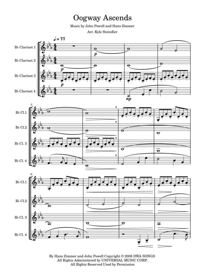 Oogway Ascends Oogway Ascends Woodwind Quartet scores gallery preview page 1