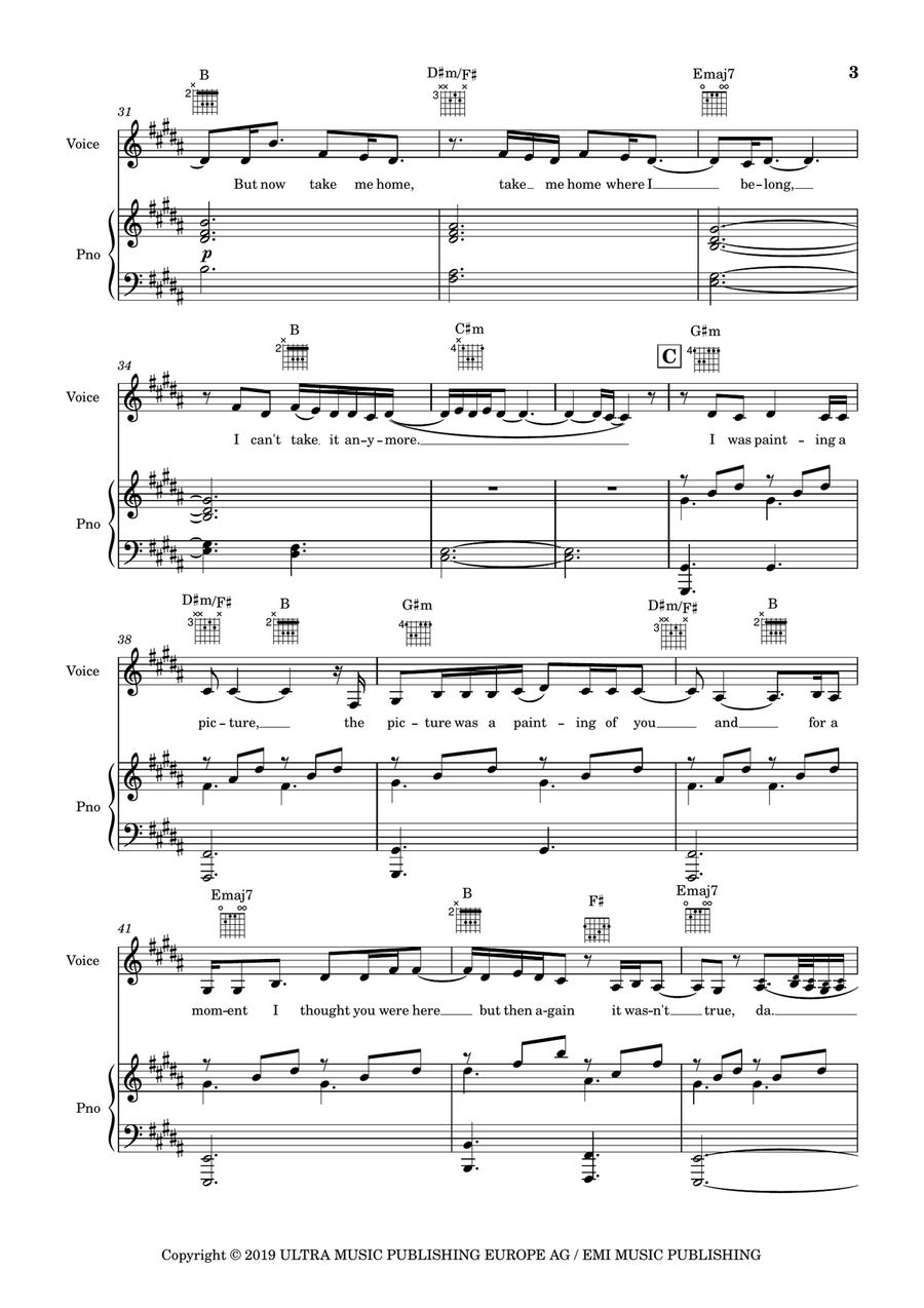 Runaway Runaway Piano, Vocal scores gallery preview page 4