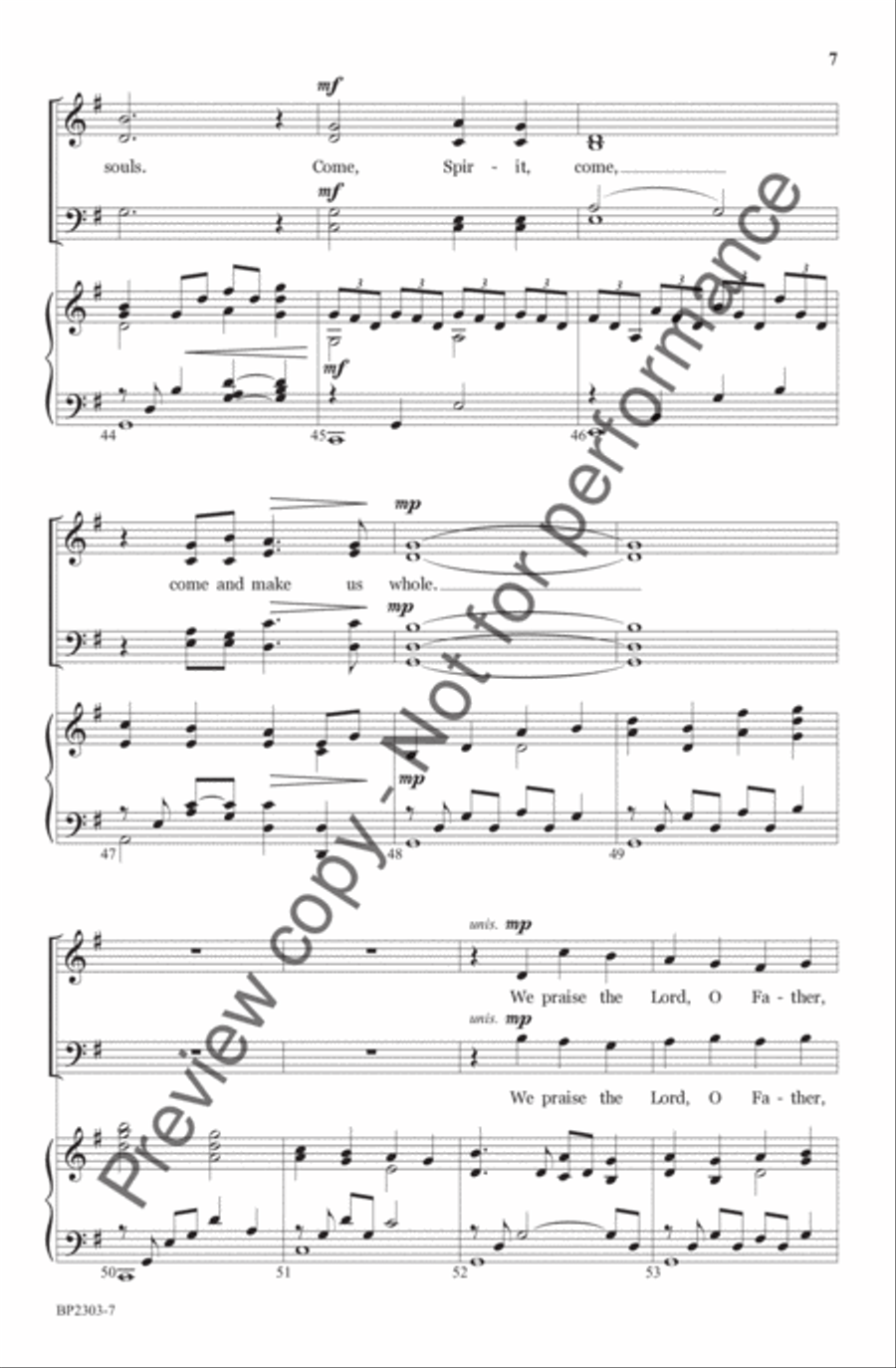 Come, Spirit, Come Come, Spirit, Come 4-Part scores gallery preview page 8