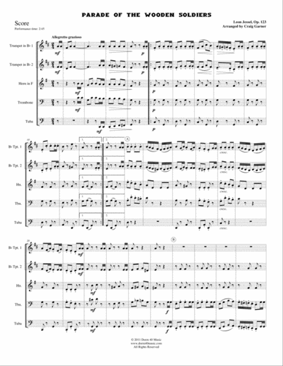 Parade of the Wooden Soldiers Brass Ensemble scores gallery preview page 2
