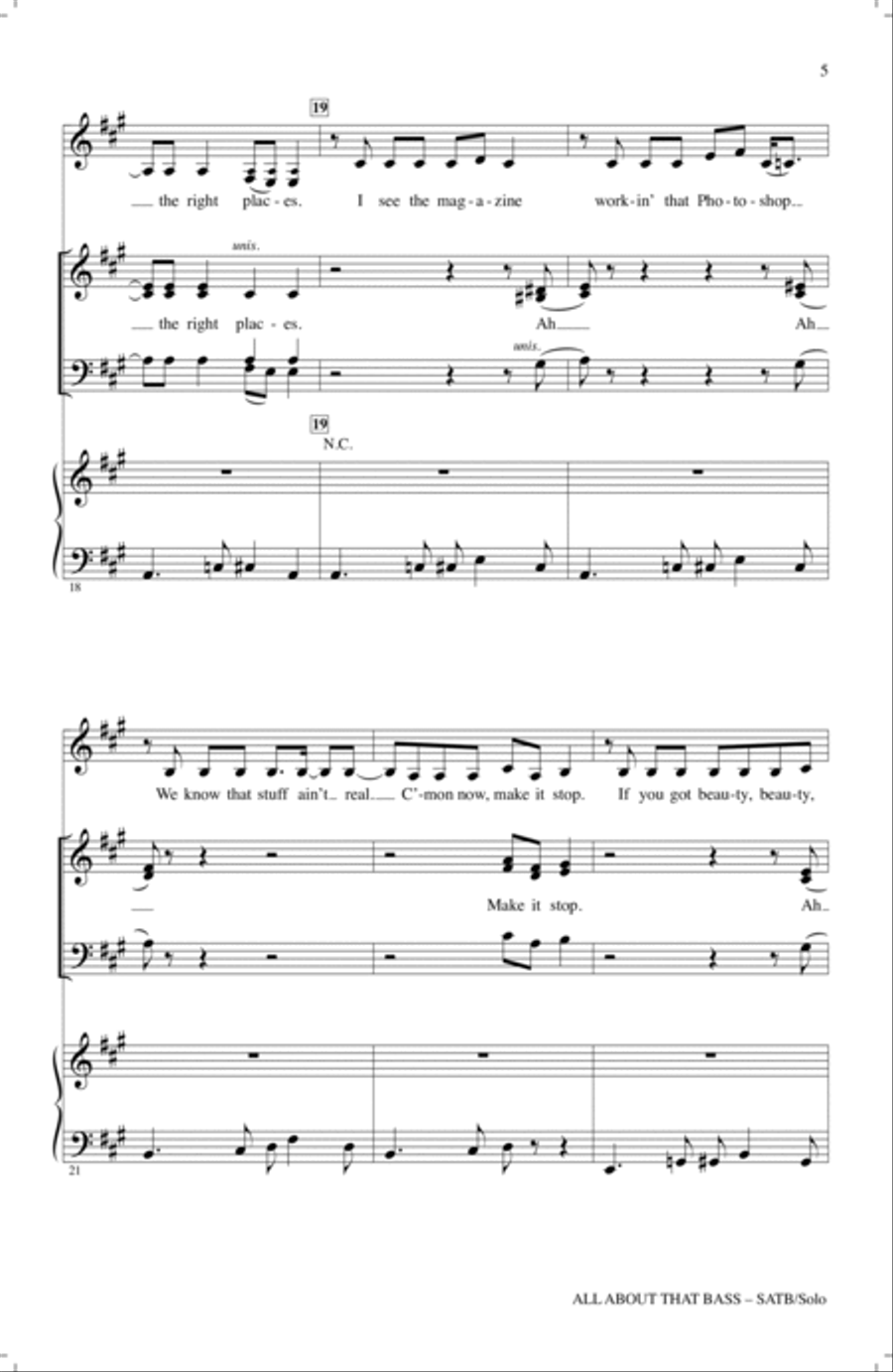 All About That Bass All About That Bass 4-Part scores gallery preview page 4