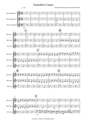 Pachelbel's Canon for Saxophone Trio