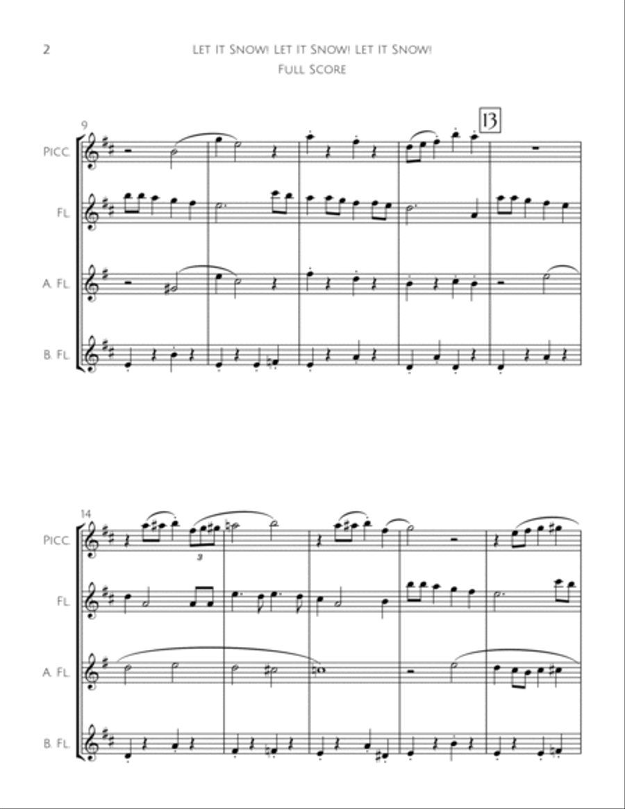 Let It Snow! Let It Snow! Let It Snow! Woodwind Quartet scores gallery preview page 3