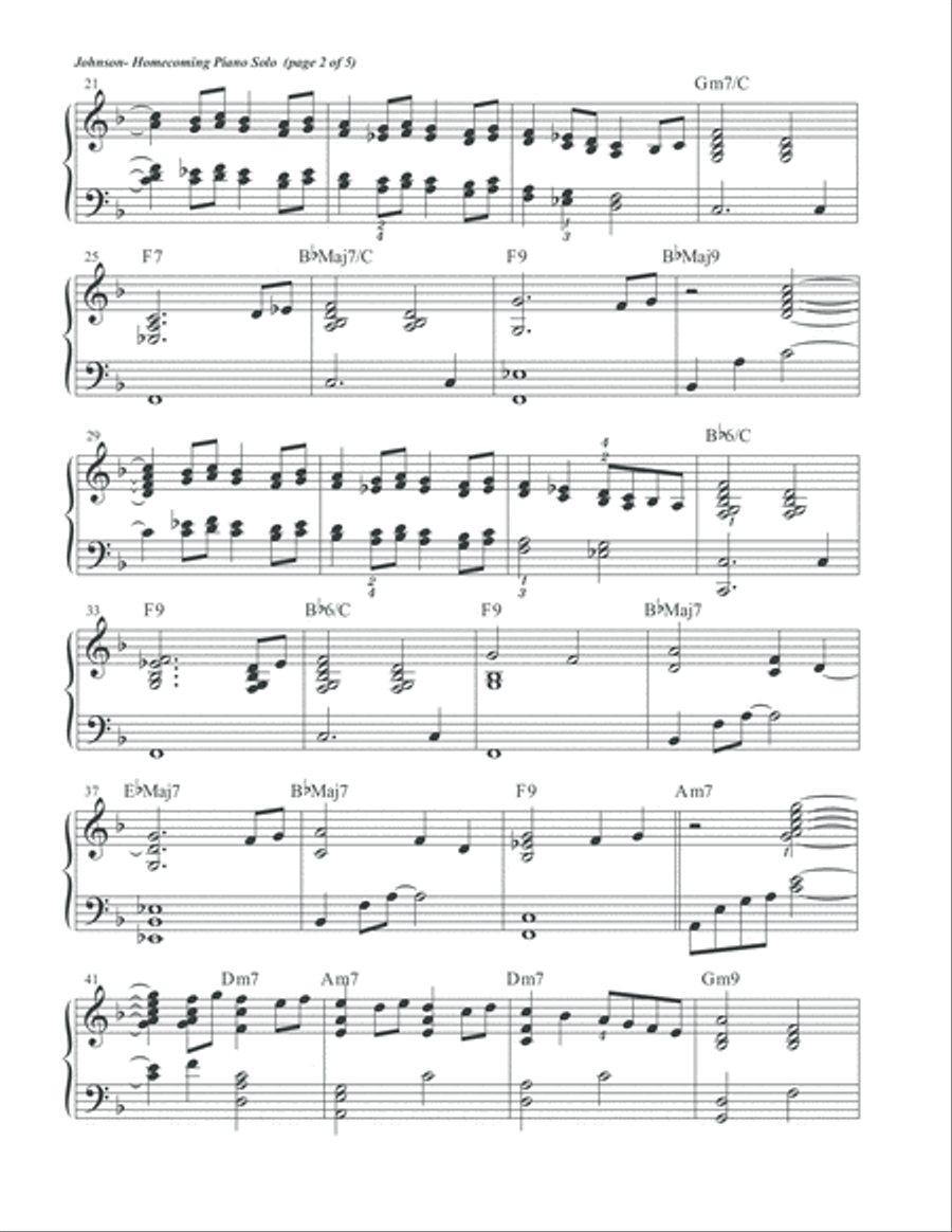 Homecoming Piano Solo Guitar scores gallery preview page 3