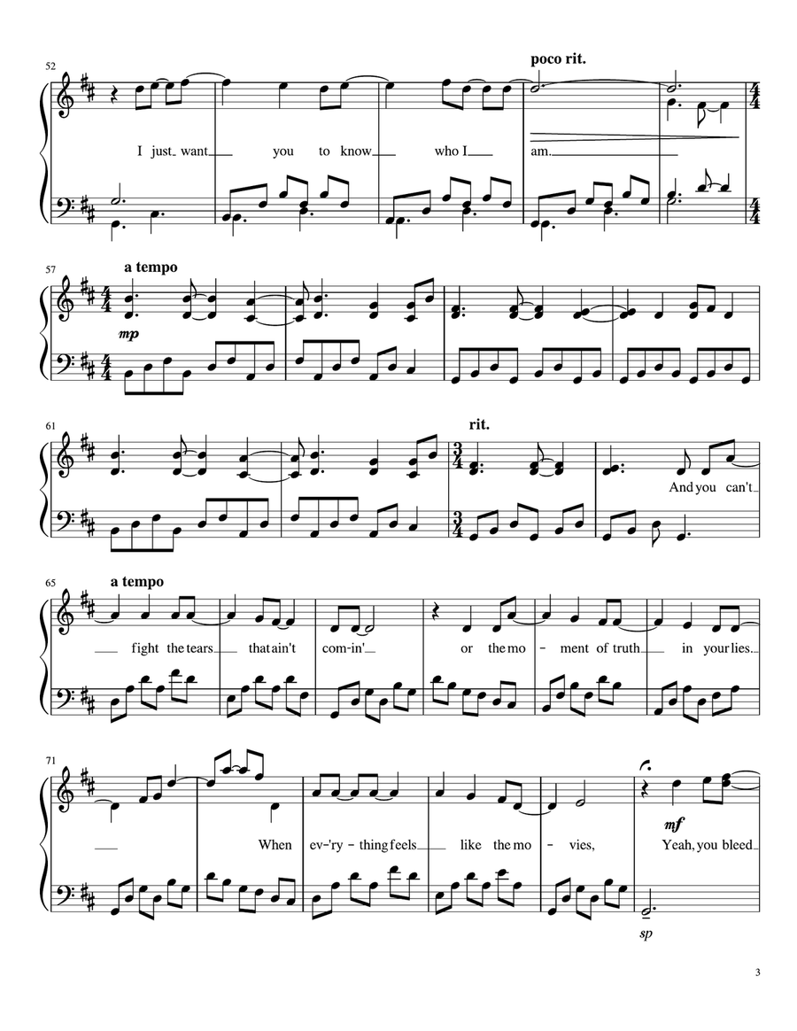 Iris Piano Solo scores gallery preview page 4