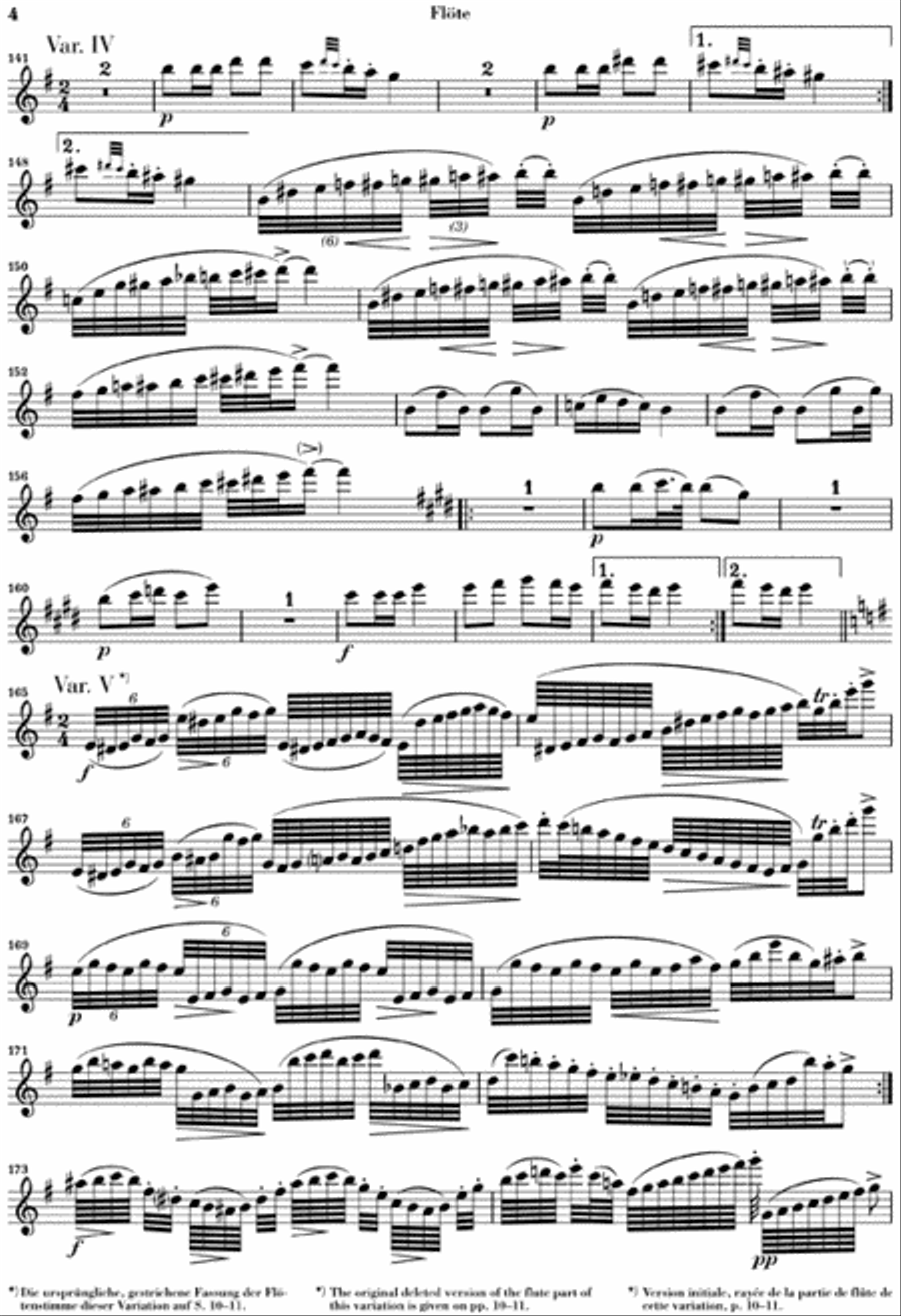 Variations on “Trockne Blumen” in E minor, Op. Posth. 160, D 802 Flute Solo scores gallery preview page 5