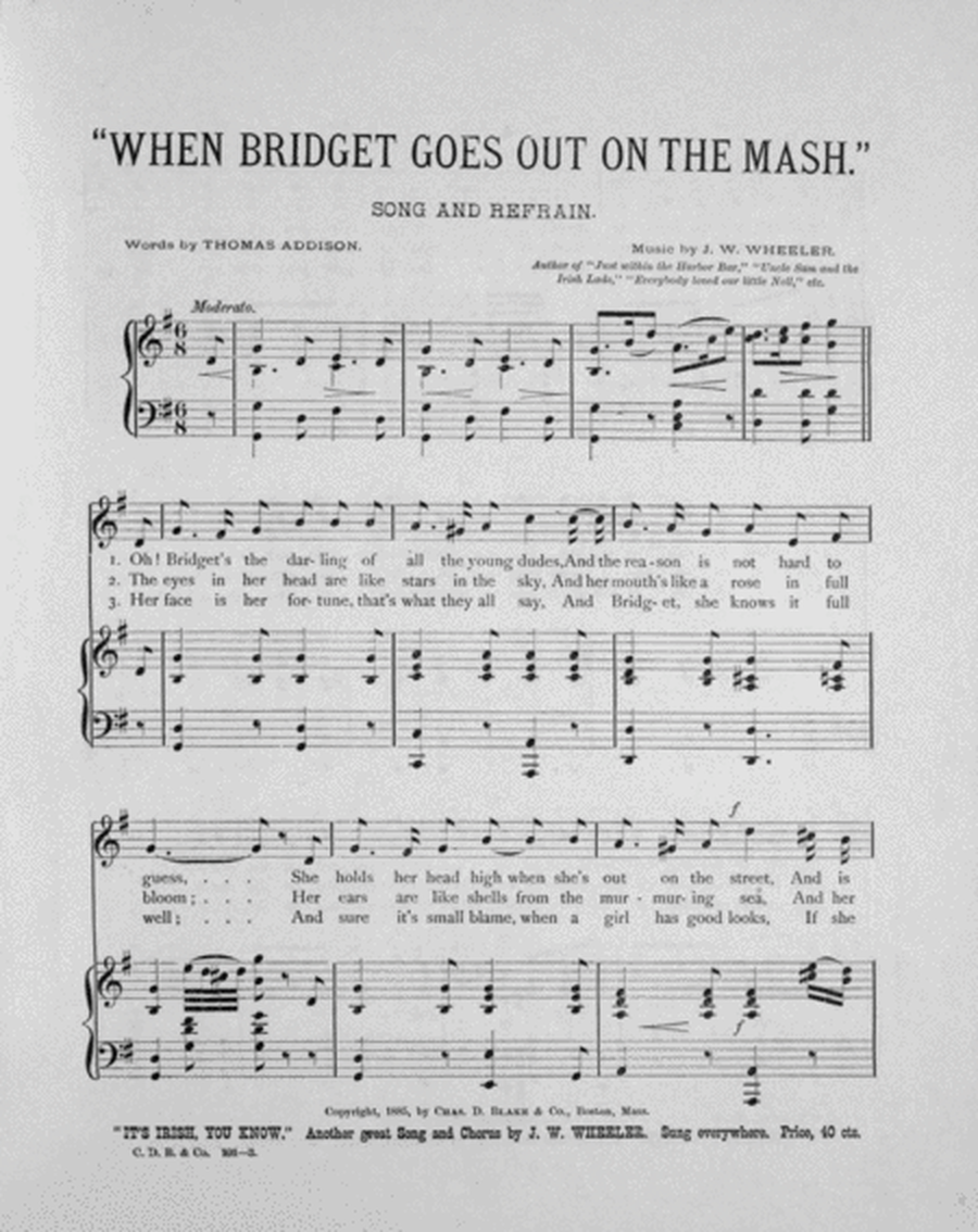 When Bridget Goes Out on the Mash. Song and Refrain