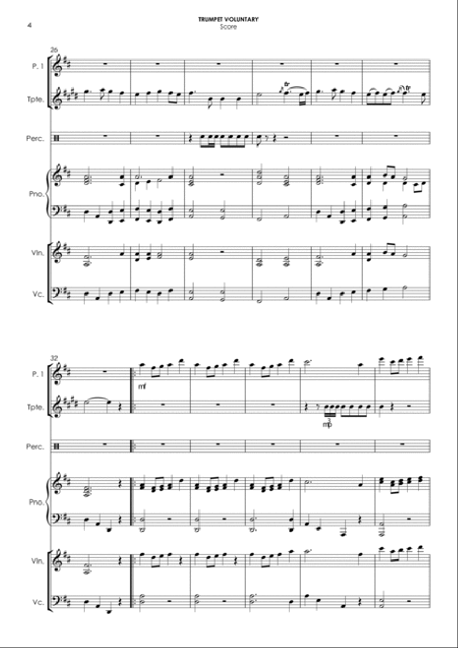Trumpet Voluntary (Prince of Denmark's March) - for flexible ensemble Clarinet scores gallery preview page 6