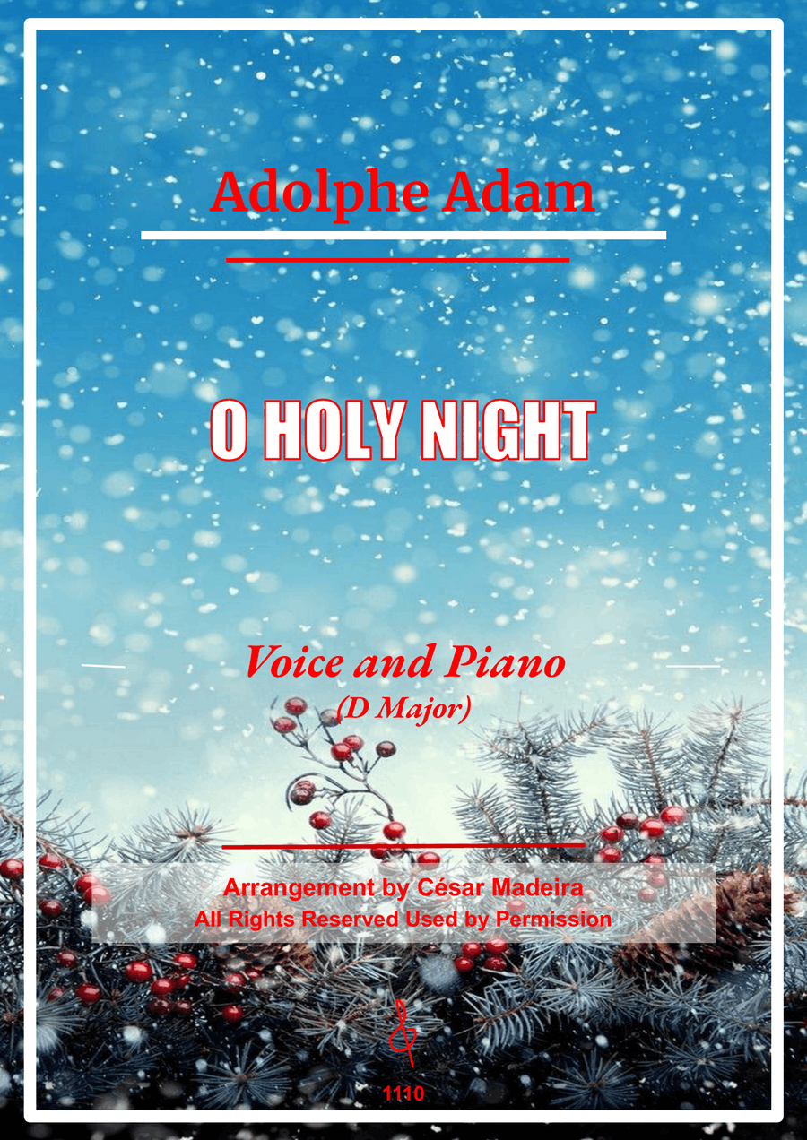 O Holy Night - Voice and Piano - D Major (Full Score and Parts) Piano, Vocal scores gallery preview page 1