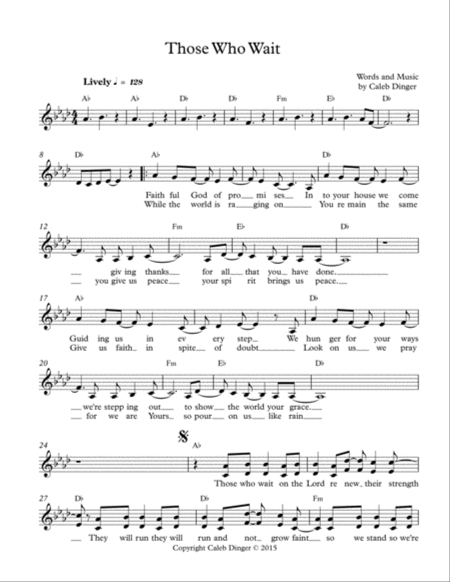 Those Who Wait Those Who Wait Piano, Vocal, Guitar scores gallery preview page 1