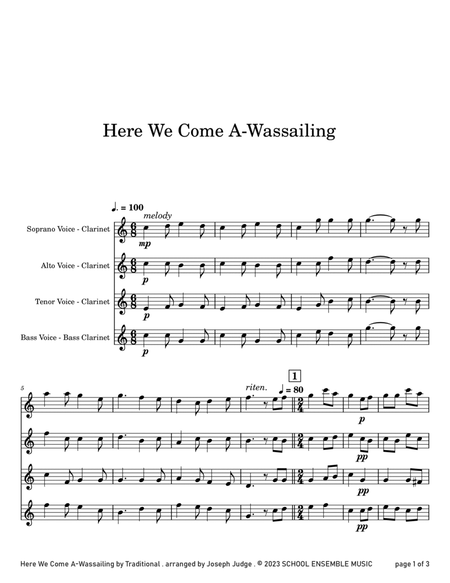 Here We Come A-Wassailing for Clarinet Quartet in Schools image number null
