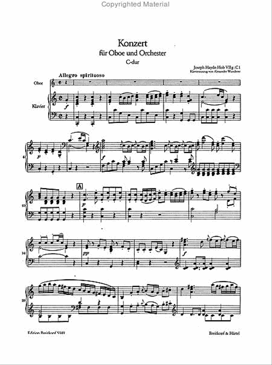 Oboe Concerto in C major Hob VIIg:C1 Piano scores gallery preview page 2