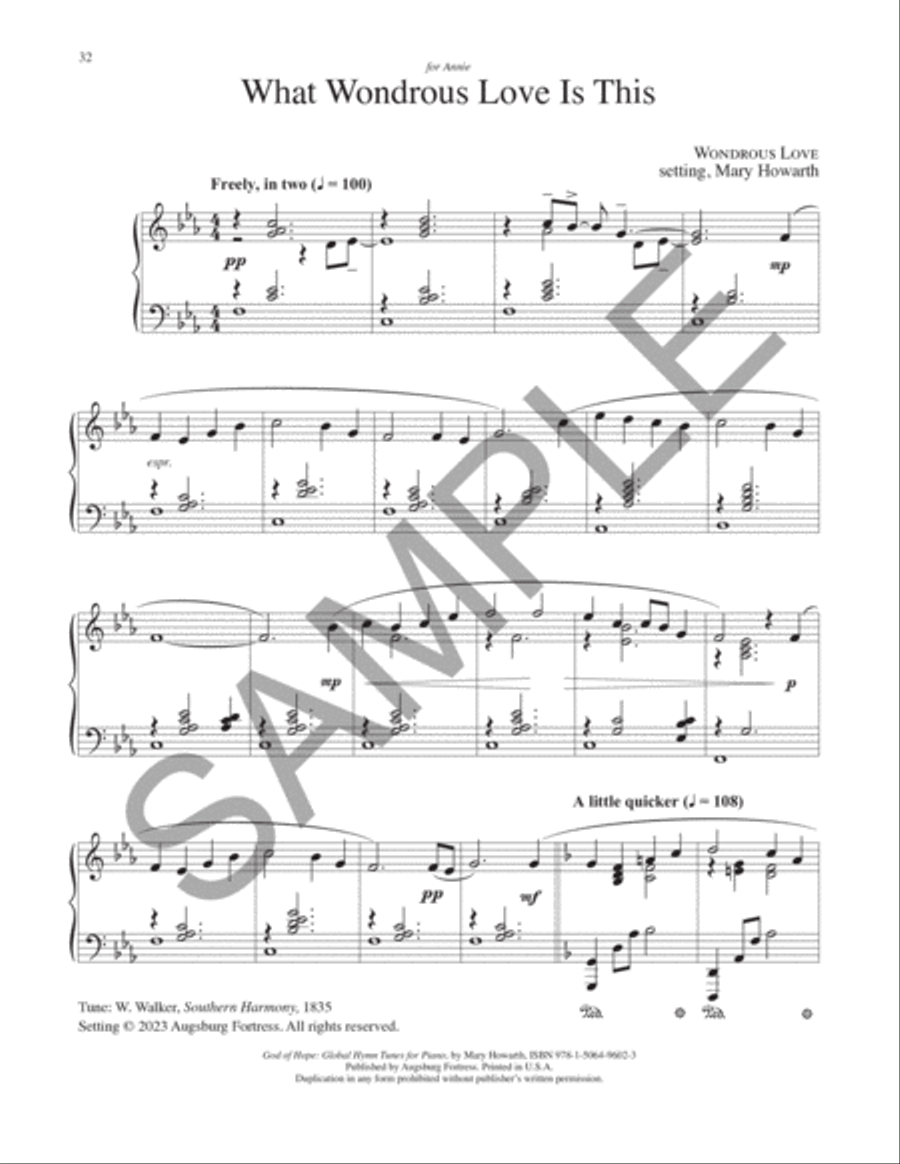God of Hope: Global Hymn Tunes for Piano Piano Solo scores gallery preview page 11