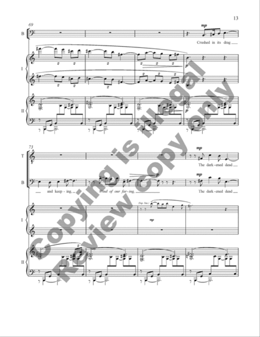 American Triptych: III. Mariner's Carol (Choral Score) 4-Part scores gallery preview page 13