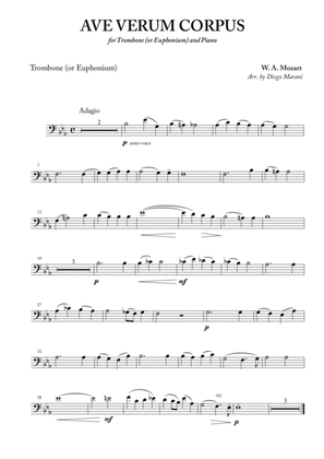 Ave Verum Corpus for Trombone (or Euphonium) and Piano