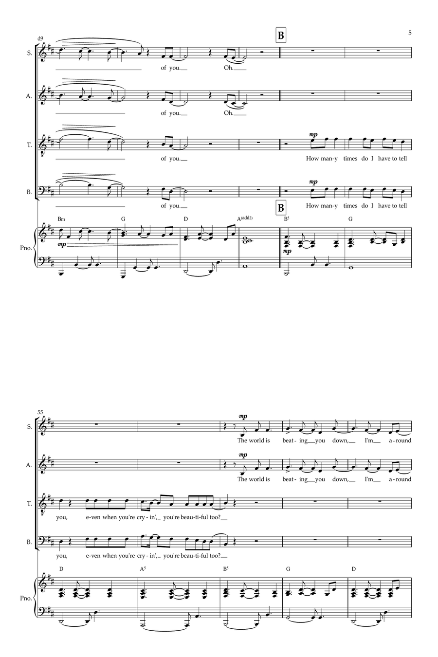All of Me (arr. Tim Allen) 4-Part scores gallery preview page 5