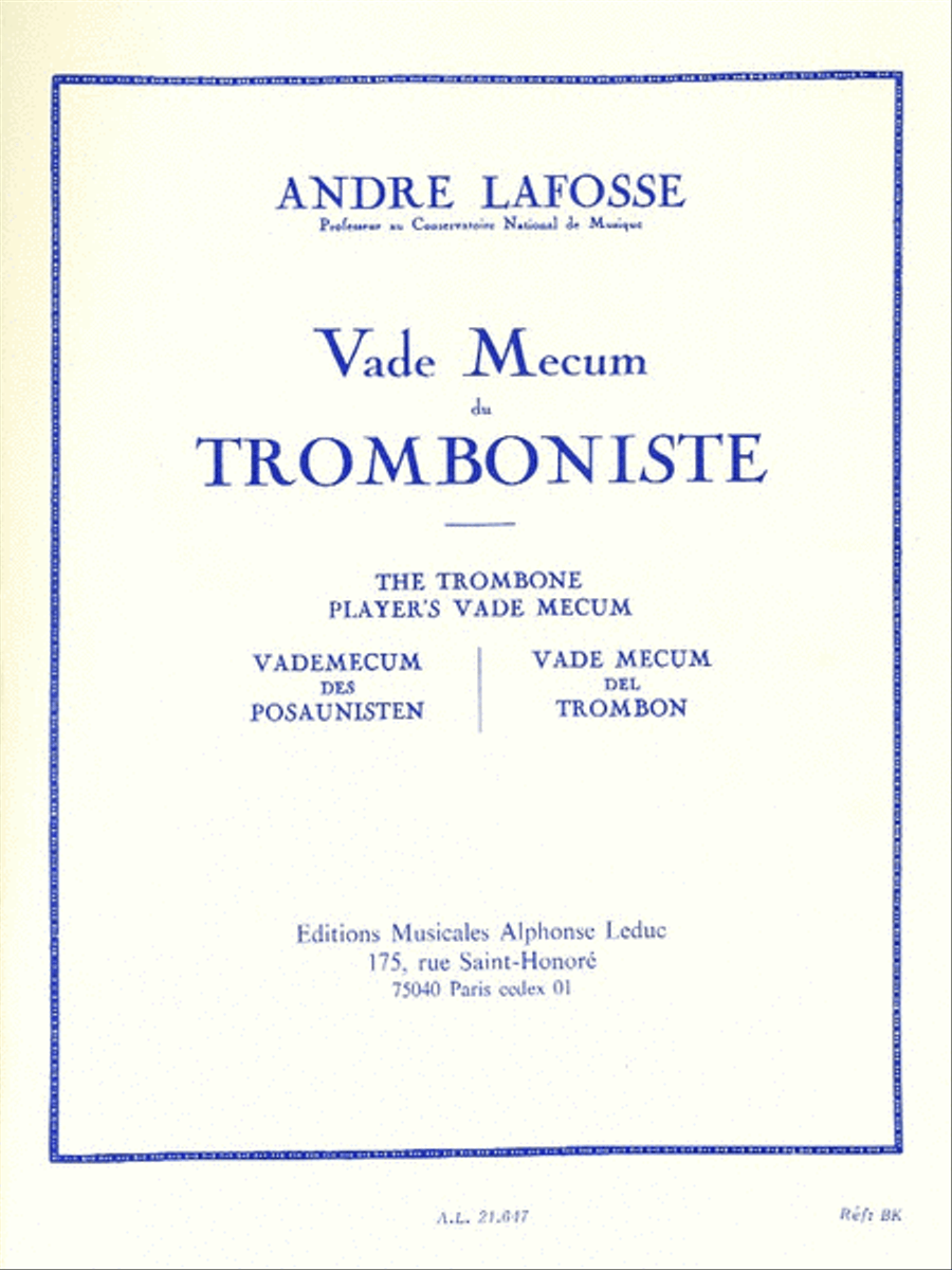 The Trombone Player's Vade Mecum (trombone) Trombone Solo scores gallery preview page 1
