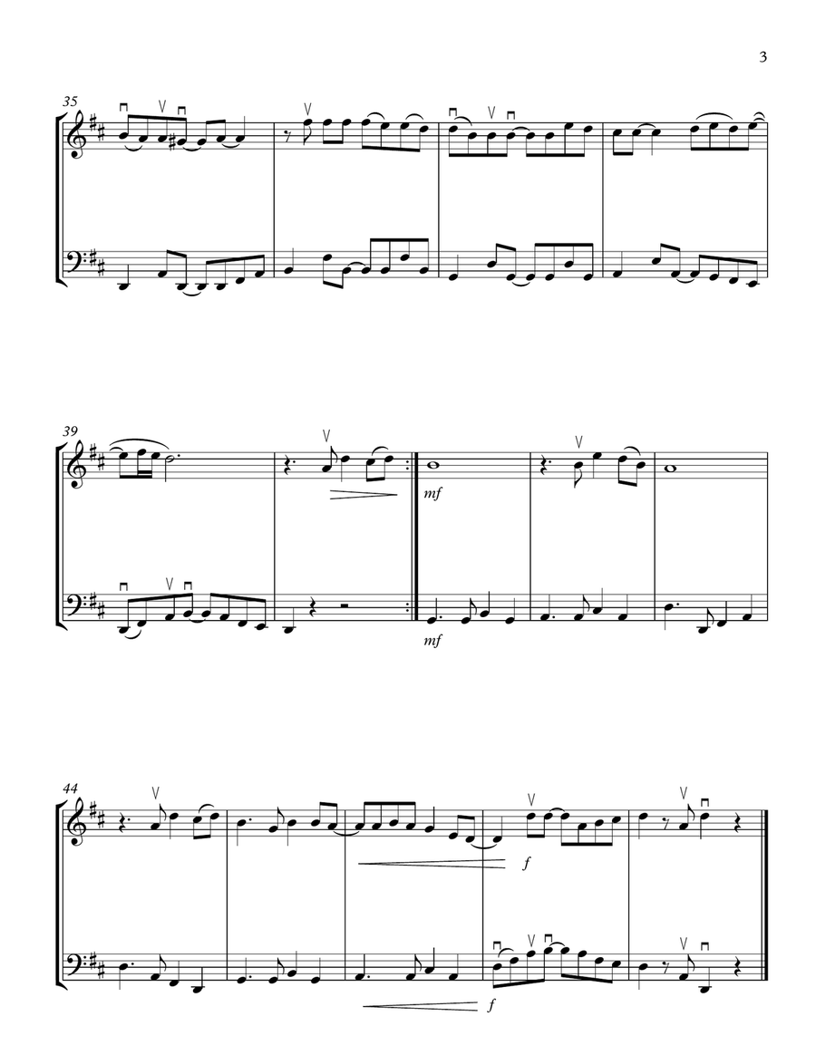 Feliz Navidad String Duet scores gallery preview page 3