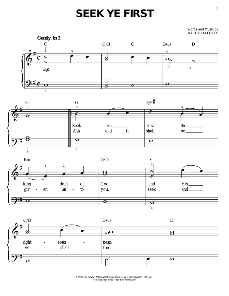 Seek Ye First Seek Ye First Voice scores gallery preview page 1