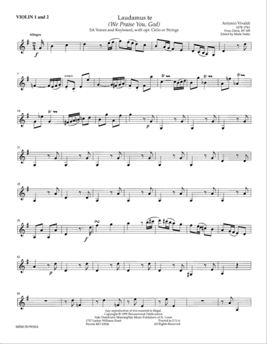 Laudamus Te We Praise You, God Choir scores gallery preview page 2
