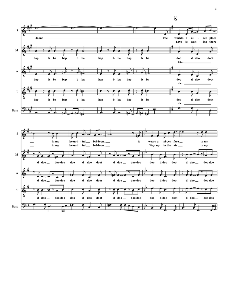 Up, Up And Away Choir scores gallery preview page 3